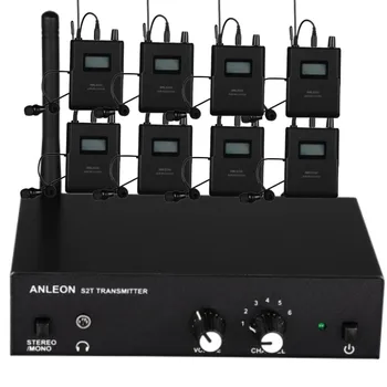 ANLEON S2 UHF Стерео Беспроводная Система Мониторинга В ухе Профессиональная Цифровая Звуковая Сцена IEM Наушники для мониторинга UHF 8 Корпусов